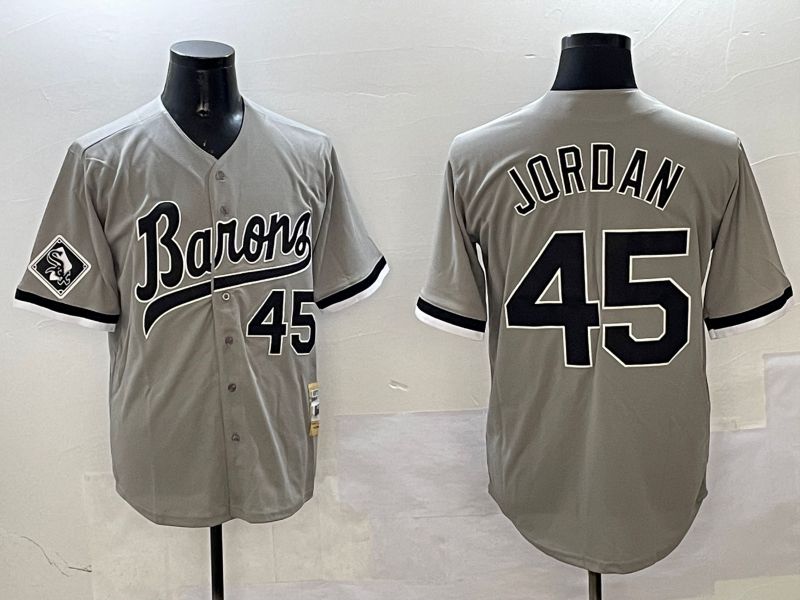Men Chicago White Sox #45 Jordan Grey Throwback Game 2025 Nike MLB Jersey style 2